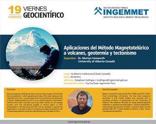 Viernes Geocientífico INGEMMET: Aplicaciones del Método Magnetotelúrico a volcanes, geotermia y tectonismo Viernes Geocientífico INGEMMET: Aplicaciones del Método Magnetotelúrico a volcanes, geotermia y tectonismo
