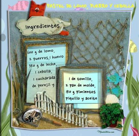 Pastel de lomo, puerros y cebolla etiqueta
