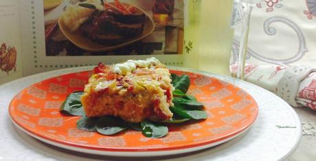 Pastel de lomo, puerro y pimiento