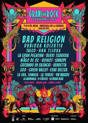 Bad Religion, cabeza de cartel del Festival Granirock 2016