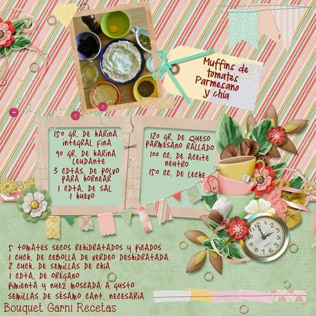 Muffins de tomates, Parmesano y chía