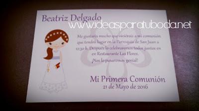 Invitaciones para Comunión
