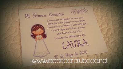 Invitaciones para Comunión