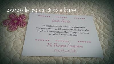 Invitaciones para Comunión