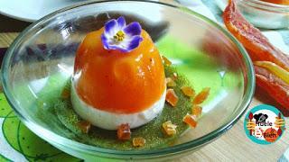 Esfera de mousse con mandarinas