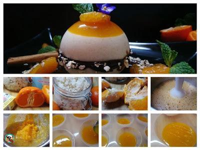 Esfera de mousse con mandarinas