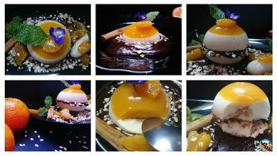 Esfera de mousse con mandarinas