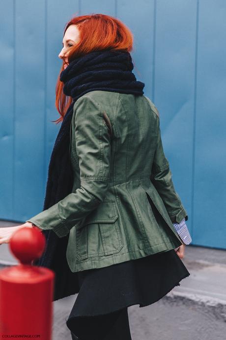 NYFW-New_York_Fashion_Week-Fall_Winter-16-Street_Style-Taylor_Tomasi_Hill-Khaki_Jacket-Leather_Pants-Pink_Bra-10