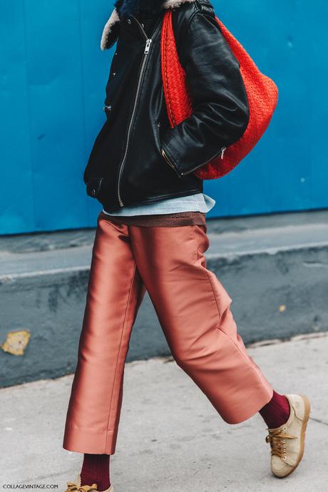 NYFW-New_York_Fashion_Week-Fall_Winter-16-Street_Style-Pink_Trousers-Sneakers-Biker_Jacket-