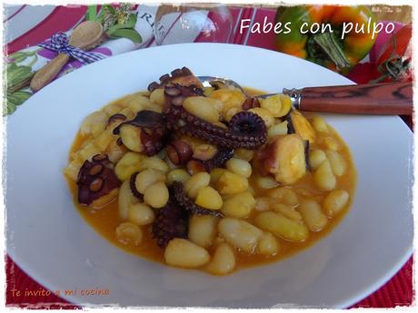 Fabes con pulpo