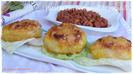 Patatas con bechamel de  picadillo