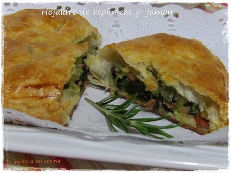 Hojaldre con espinacas y jamón