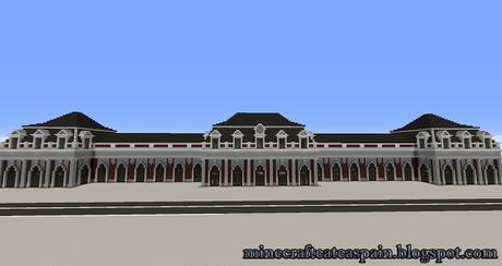 Réplica Minecraft del Edificio de la Antigua estación de trenes de Burgos, España.