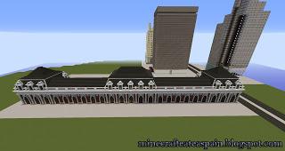 Réplica Minecraft del Edificio de la Antigua estación de trenes de Burgos, España.