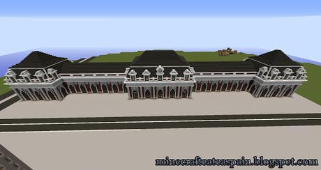 Réplica Minecraft del Edificio de la Antigua estación de trenes de Burgos, España.