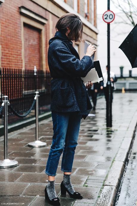 LFW-London_Fashion_Week_Fall_16-Street_Style-Collage_Vintage-Jeans-Glitter_Socks-Blazer-JW_Anderson-