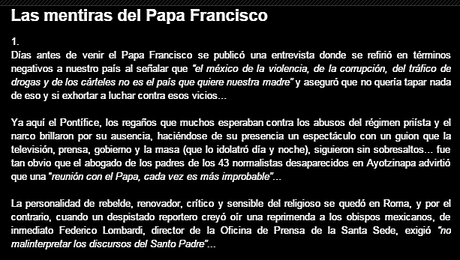 Las mentiras del Papa Francisco