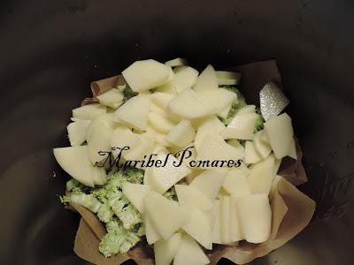 Tortilla de brocoli y patatas.