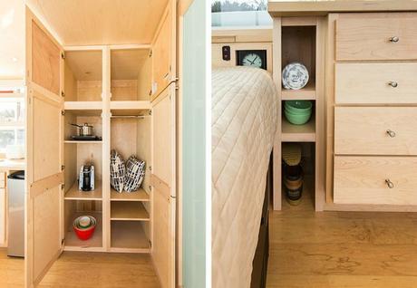 Una casa con ruedas en la nieve