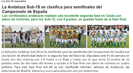 Campeonato Nacional de Selecciones Autonómicas Sub-16 y Sub-18 (Segunda fase): Jornadas de Sábado y Domingo.