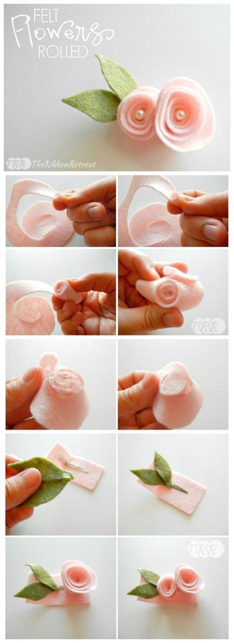 - DIY- Pequeñas flores de fieltro