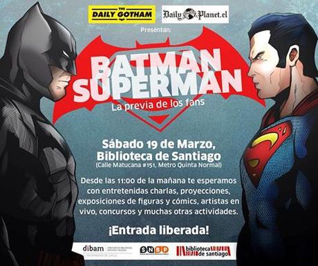 Sábado 19 de Marzo, #Batman y #Superman en la #BibliotecaDeSantiago @BibliotecadStgo