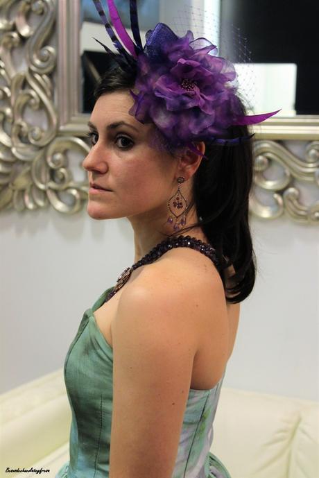 Vestido lila y verde para un #evento