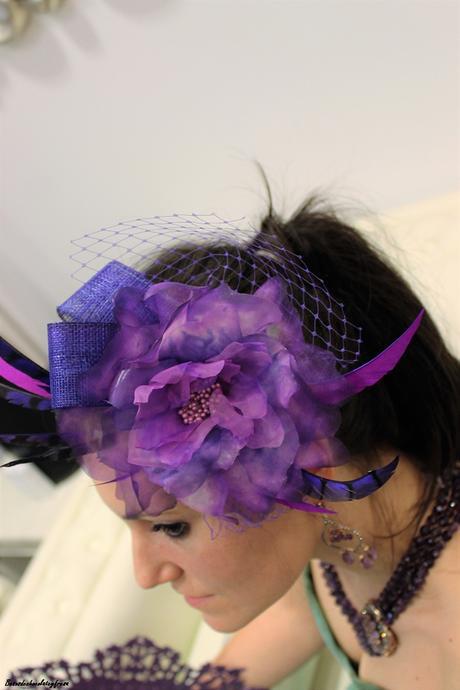 Vestido lila y verde para un #evento