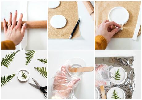 DIY | Haz unos originales posavasos con pasta polimérica, resina y plantas