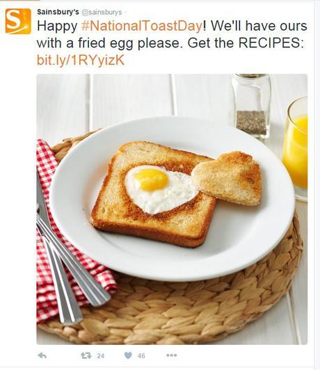 #NationalToastDay, las mejores acciones en Twitter toast sainsburys