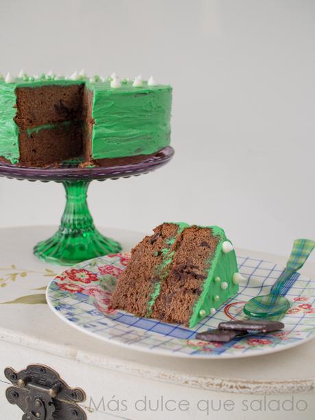 Tarta de chocolate y menta (con trocitos de After Eight!!)