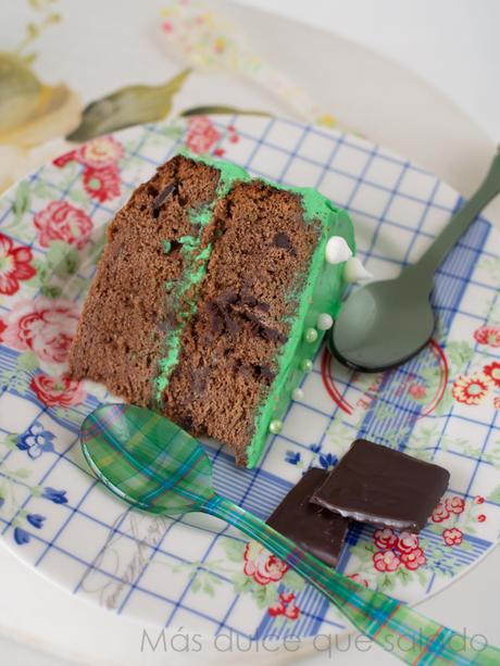 Tarta de chocolate y menta (con trocitos de After Eight!!)