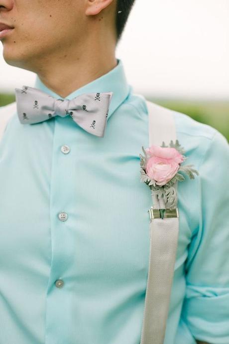 Novios con un toque verde Camisa verde novio original