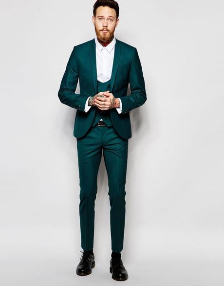 Novios con un toque verde Opcion tres piezas verde ASOS