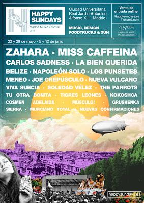 'Happy Sundays' musicales en Madrid con Zahara, Miss Caffeina, Carlos Sadness, La Bien Querida...