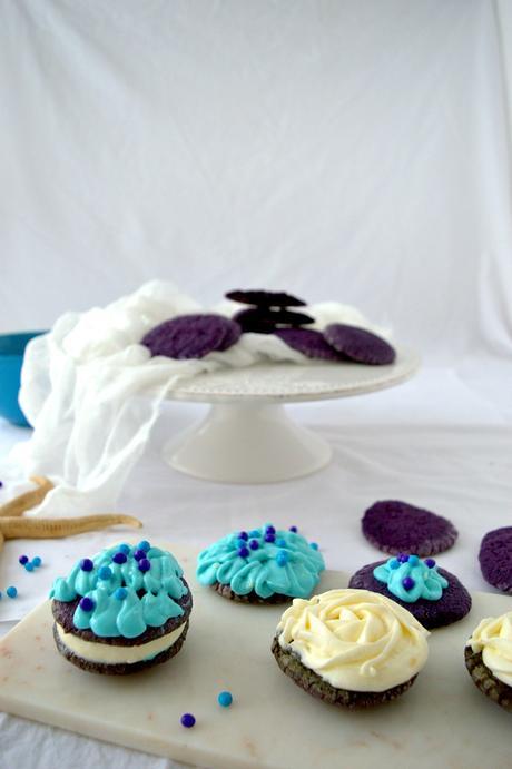 Galletas de violetas con crema de queso - Una galleta un cuento - Febrero - La sirenita