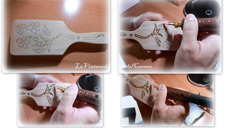 PIROGRABADO  + PINTURA = TANDEM CONYUGAL...  /  brushes pyrography