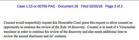 Abogado de narcosobrino pide aplazamiento
