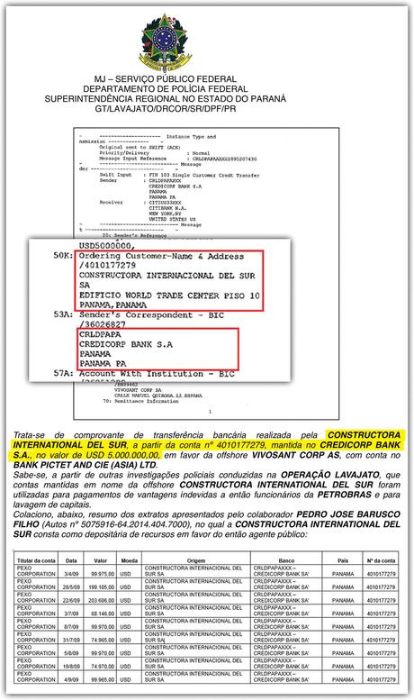 Una de las pruebas que obran en contra del ejecutivo de Odebrecht Fernando Migliaccio Da Silva –detenido en Suiza desde la semana pasada– es este documento.