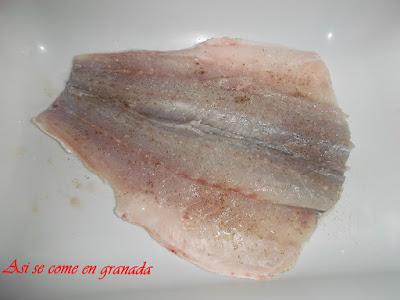 Lubina con salsa de cava