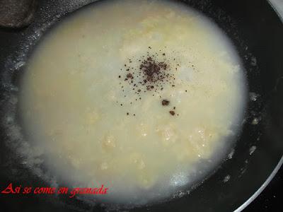 Lubina con salsa de cava