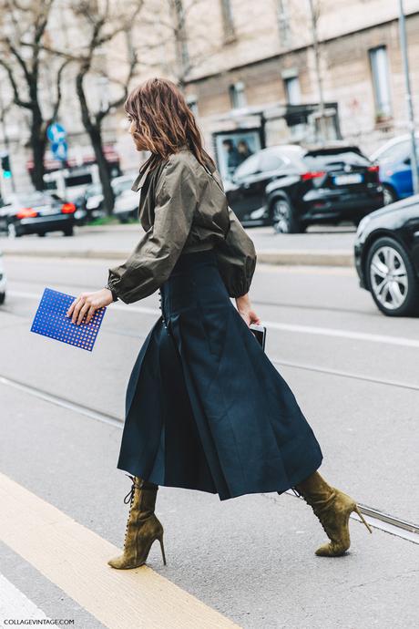 Milan_Fashion_Week_Fall_16-MFW-Street_Style-Collage_Vintage-Christine_Centenera-Bomber-Midi_Skirt-Lace_Up_Boots-1