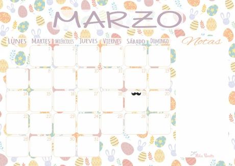 Imprimible: Calendario de Marzo 2016