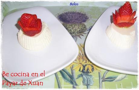 Mousse de requesón con fresas