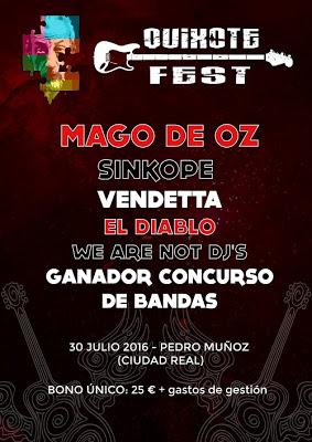 El Quixote Fest 2016 tendrá a Mägo de Oz, Sínkope, Vendetta, El Diablo...