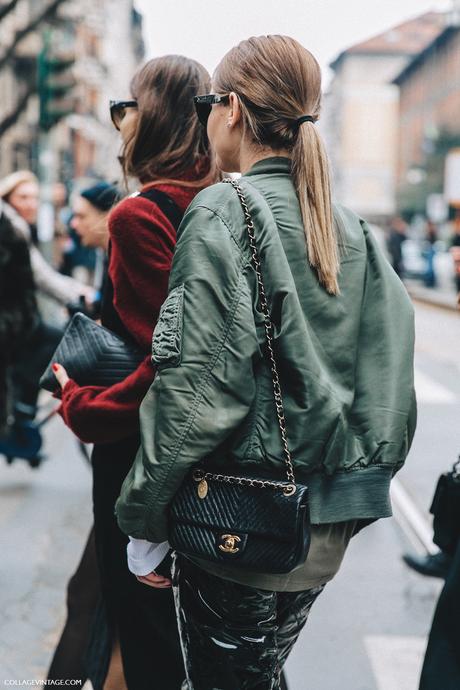 Milan_Fashion_Week_Fall_16-MFW-Street_Style-Collage_Vintage-Chiara_Capitini-Giorgia_Tordini-Bomber_Jacket-Chanel_Bag-