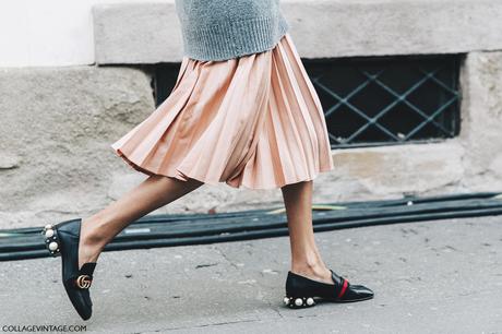 Milan_Fashion_Week_Fall_16-MFW-Street_Style-Collage_Vintage-Gucci_Flats-Pearls-Pleated_Midi_Skirt-2