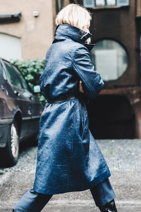 Milan_Fashion_Week_Fall_16-MFW-Street_Style-Collage_Vintage-Rainy_Coat-Navy_Blue-