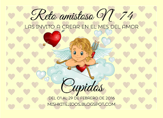 PERCHA FORRADA CON BORDADO DE CUPIDO EN PUNTO DE CRUZ - RETO AMISTOSO Nº 74 -