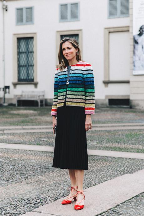 Milan_Fashion_Week_Fall_16-MFW-Street_Style-Collage_Vintage-Striped_Jacket-Pleated_Midi_Skirt-Aquazzura_Flats-Marina_Larroude-2